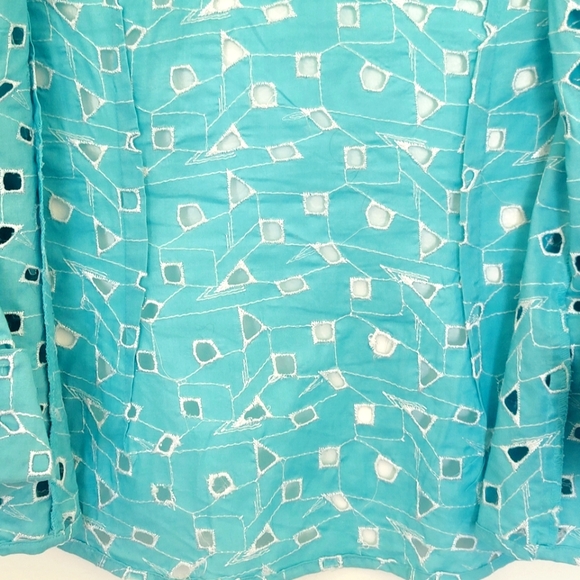 90s/Y2K Savvy by DT Studio Eyelet Button Down Blouse/Jacket - Picture 3 of 7